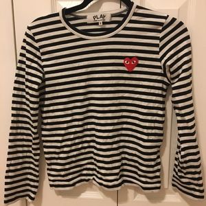 Comme des Garcons Striped Black T Shirt